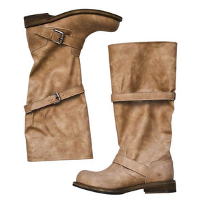 VILZSTUDIOS Chic slouch mid-calf buckle boots for trendy footwear