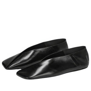 VILZSTUDIOS Chic Square-Toe Black Flats