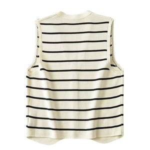 VILZSTUDIOS Chic striped button-up vest for fashionable styling