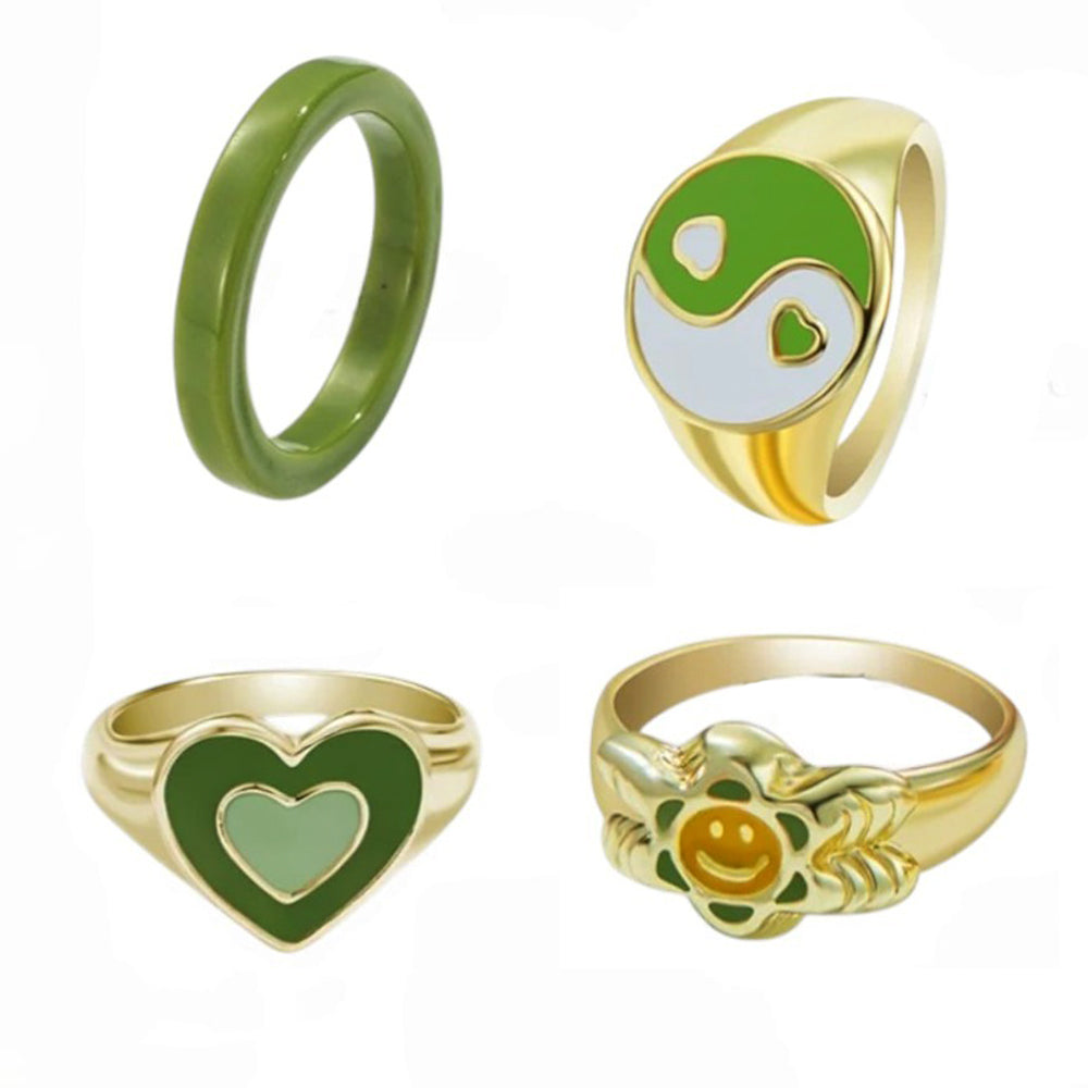 VILZSTUDIOS Trendy ring set with unique designs