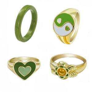VILZSTUDIOS Trendy ring set with unique designs