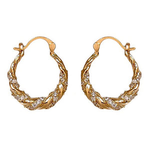VILZSTUDIOS Chic twisted hoop earrings with rhinestones