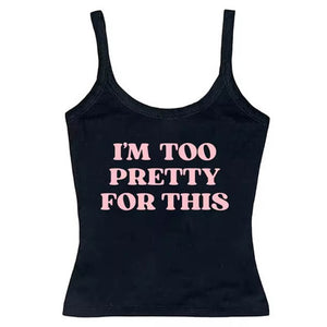 VILZSTUDIOS Chic Y2K tank top with bold statement text