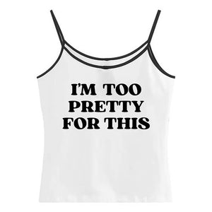 VILZSTUDIOS Chic Y2K tank top with bold statement text