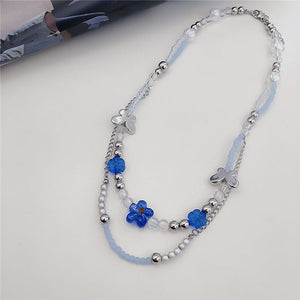 VILZSTUDIOS Stylish blue beaded necklace for streetwear fashion
