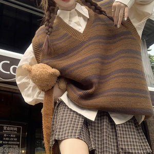 VILZSTUDIOS Striped sweater vest for stylish layering