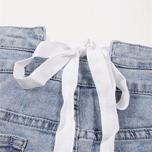 VILZSTUDIOS Chill Vibes Bow Tie Denim Shorts product image