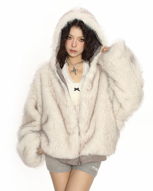 VILZSTUDIOS Reversible plush zip jacket by VILZSTUDIOS