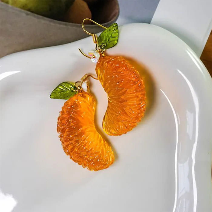 VILZSTUDIOS Citrus slice drop earrings