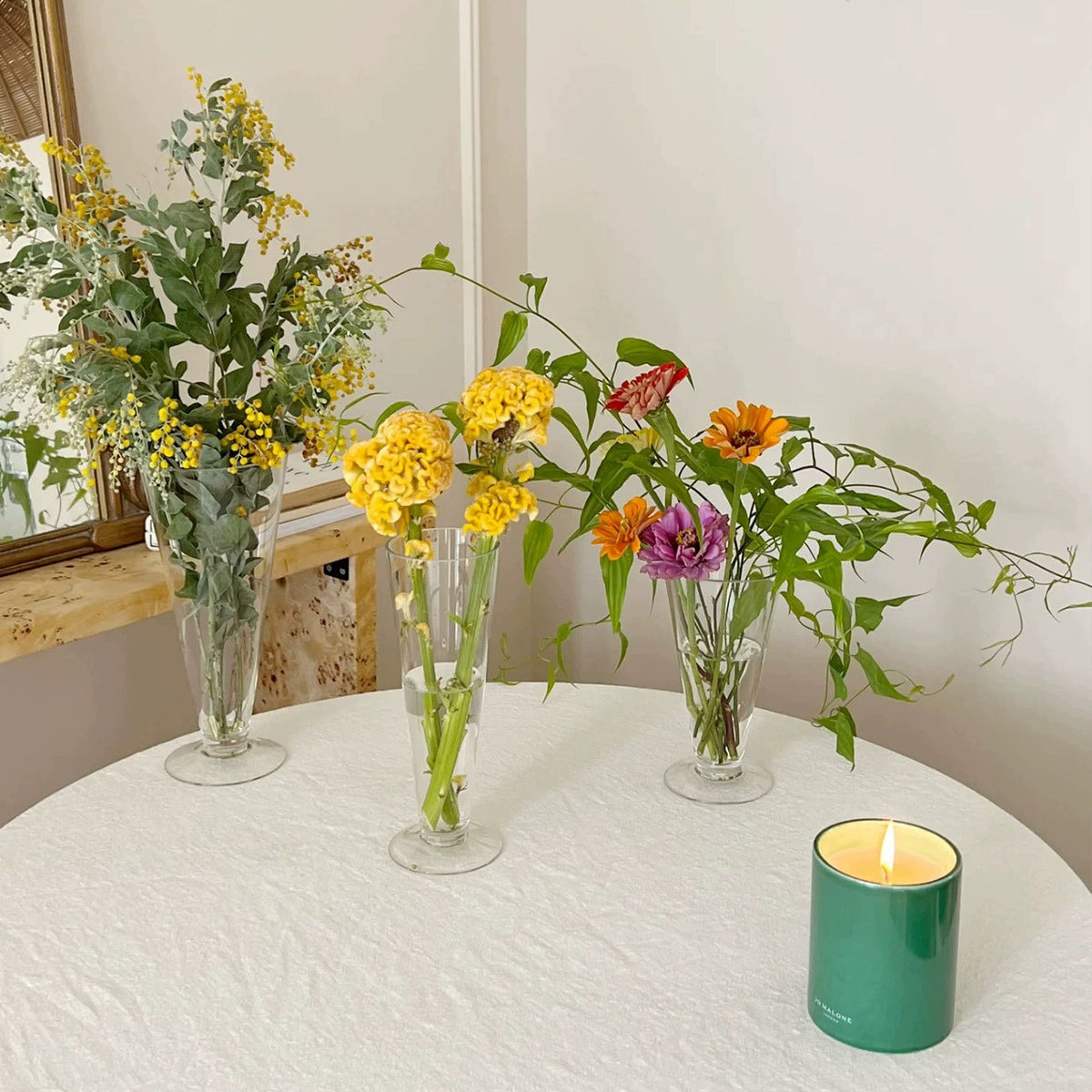 VILZSTUDIOS clear inverted cone glass vase