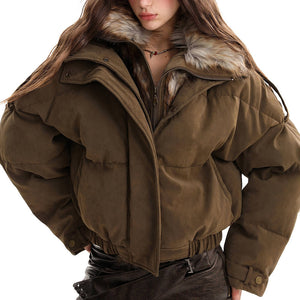 VILZSTUDIOS Stylish puffer jacket with faux fur trim