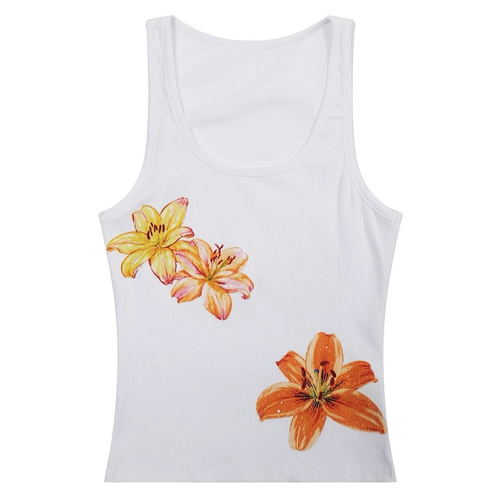 VILZSTUDIOS Tropical flowers aesthetic tank for summer wear