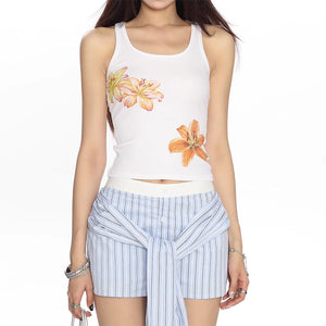 VILZSTUDIOS Tropical flowers aesthetic tank for summer wear