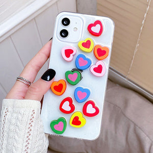 VILZSTUDIOS Colorful hearts design iPhone case