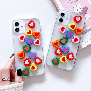 VILZSTUDIOS Colorful hearts design iPhone case
