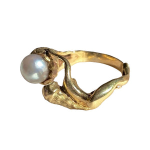 VILZSTUDIOS Stylish asymmetrical pearl ring