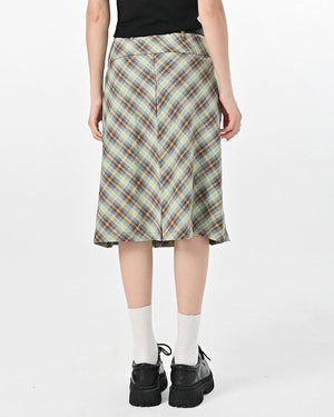 VILZSTUDIOS Stylish plaid pleated skirt for modern fashion
