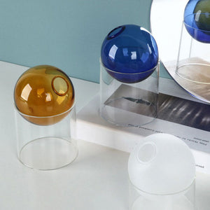 VILZSTUDIOS Contemporary spherical glass vase for home decor