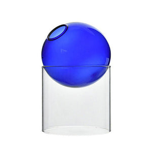 VILZSTUDIOS Contemporary spherical glass vase for home decor