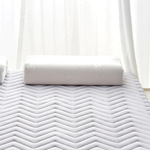 VILZSTUDIOS light gray, white or sky blue quilted mattress pad with contrasting dark piping