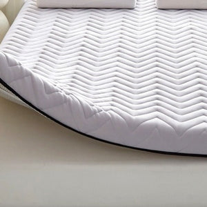 VILZSTUDIOS light gray, white or sky blue quilted mattress pad with contrasting dark piping