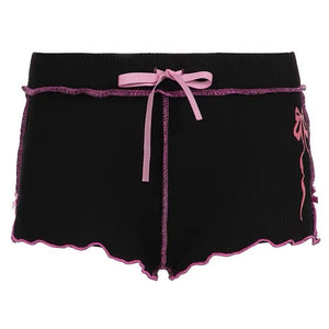 VILZSTUDIOS Stylish bow print micro shorts for women