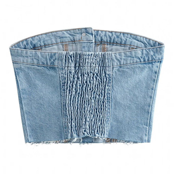 VILZSTUDIOS fashionable denim corset top for versatile styling