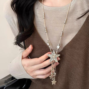 VILZSTUDIOS Silver star charm necklace with dangling charms