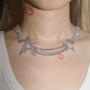VILZSTUDIOS Layered crystal star necklace featuring rhinestones
