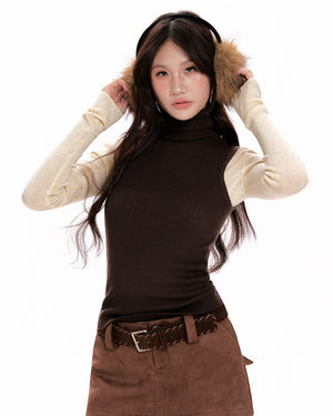 VILZSTUDIOS Stylish brown knit top for streetwear fashion