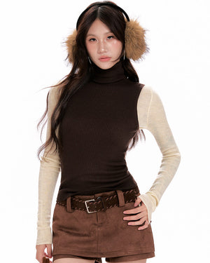 VILZSTUDIOS Stylish brown knit top for streetwear fashion