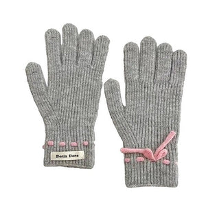 VILZSTUDIOS Cozy knit gloves with a bow design