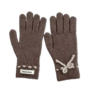 VILZSTUDIOS Cozy knit gloves with a bow design