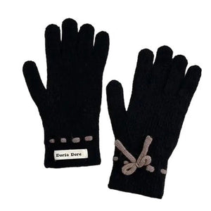 VILZSTUDIOS Cozy knit gloves with a bow design