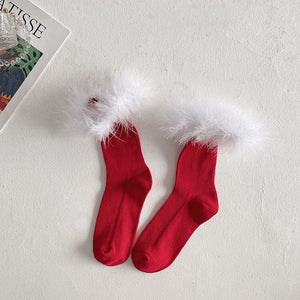VILZSTUDIOS Cozy cream plush socks for stylish outfits