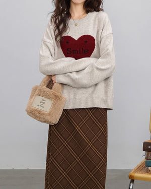 VILZSTUDIOS Cozy knit sweater with heart design