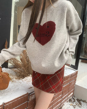 VILZSTUDIOS Cozy knit sweater with heart design
