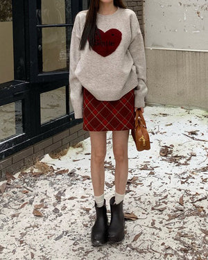 VILZSTUDIOS Cozy knit sweater with heart design