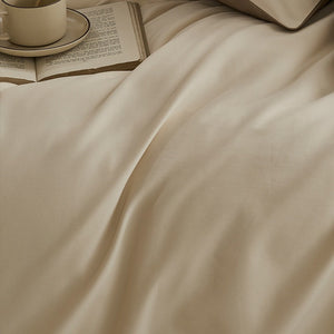 VILZSTUDIOS cream and taupe reversible color block duvet cover set
