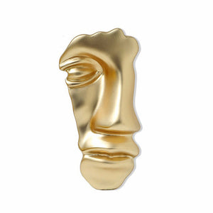 VILZSTUDIOS 3D artsy face retro brooch