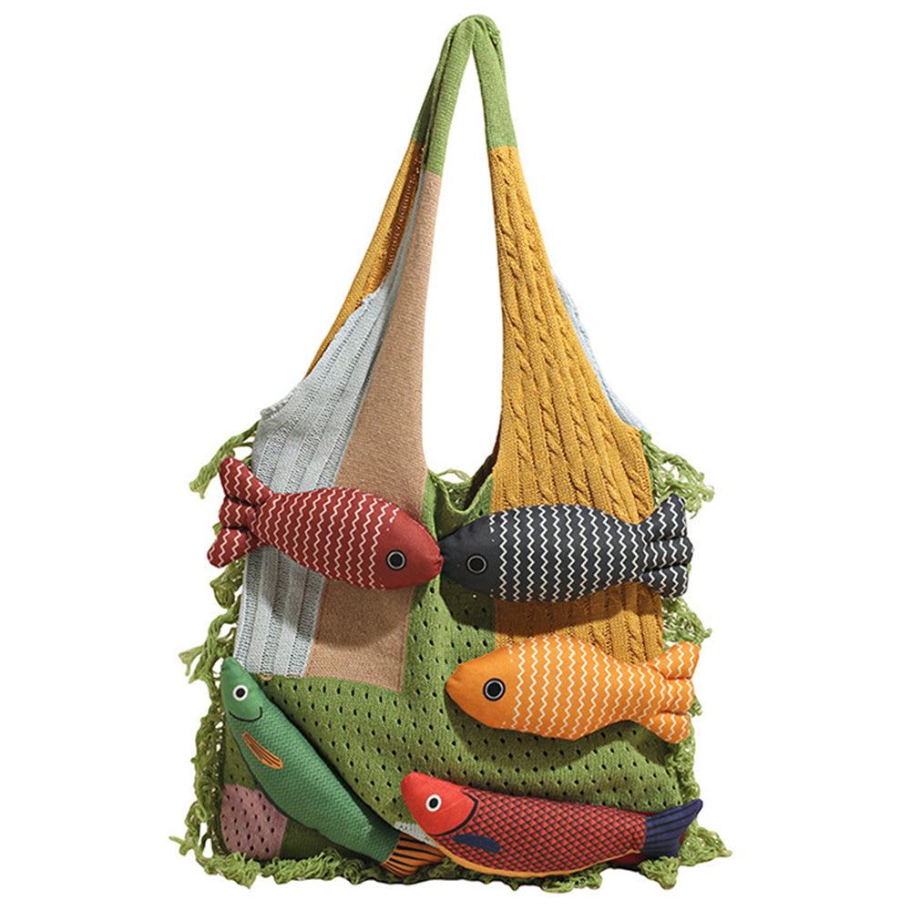 VILZSTUDIOS Crochet shoulder bag with fish design