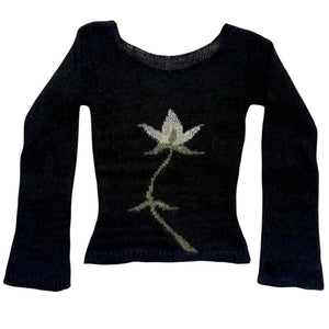 VILZSTUDIOS Stylish Y2K crochet long sleeve top