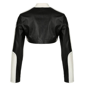 VILZSTUDIOS Cropped biker jacket in vegan leather