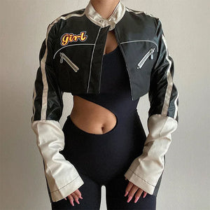 VILZSTUDIOS Cropped biker jacket in vegan leather