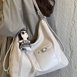 VILZSTUDIOS dark brown decorative buckle hobo bag