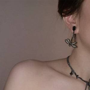 VILZSTUDIOS Stylish dragonfly earrings made from zinc alloy