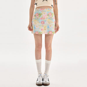 VILZSTUDIOS Floral mini skirt with watercolor prints