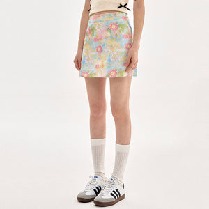 VILZSTUDIOS Floral mini skirt with watercolor prints