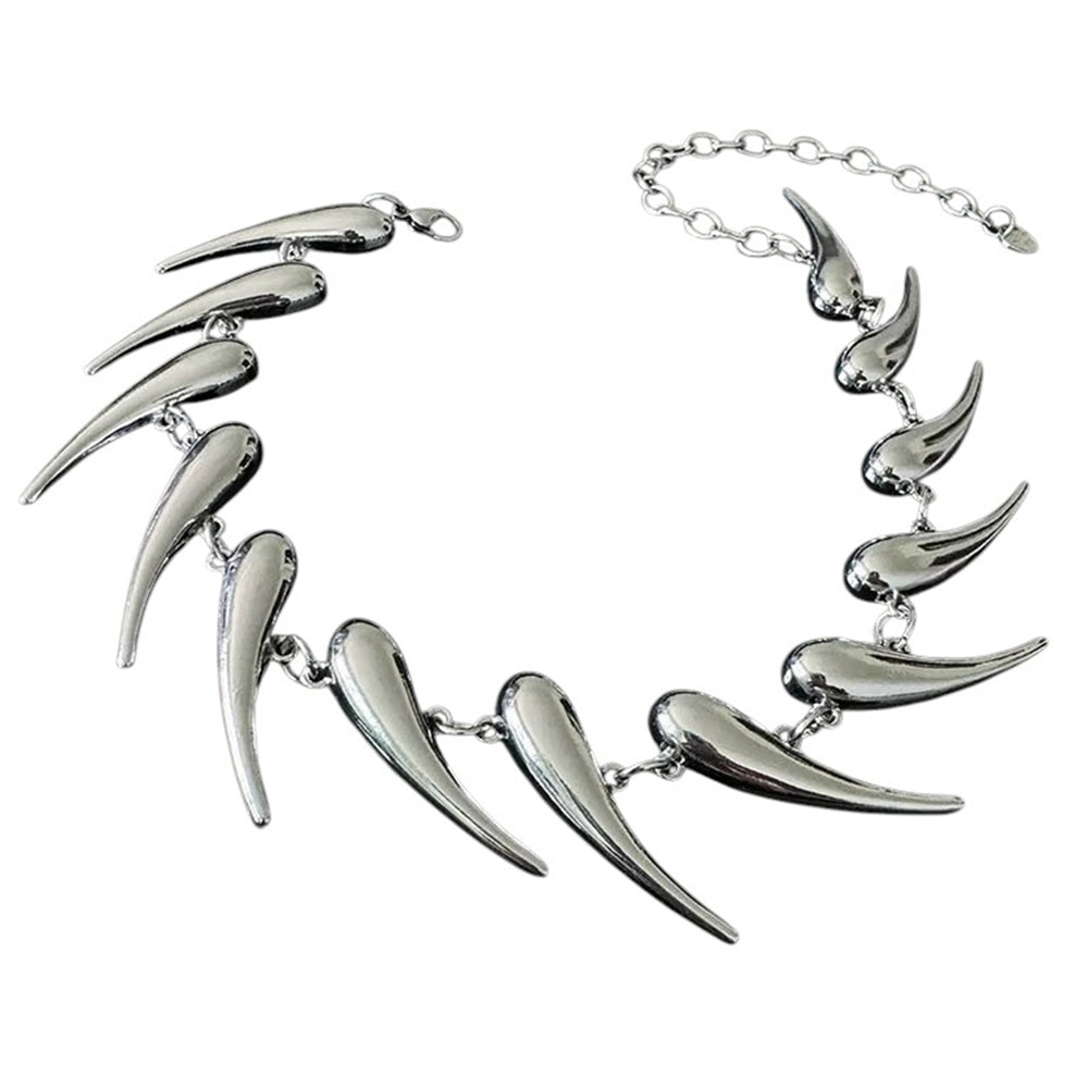 VILZSTUDIOS Stylish spike choker necklace in silver