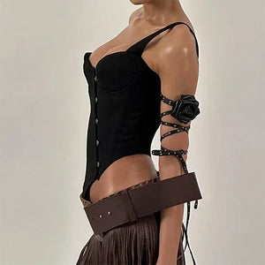 VILZSTUDIOS Fashionable asymmetric corset top for streetwear style